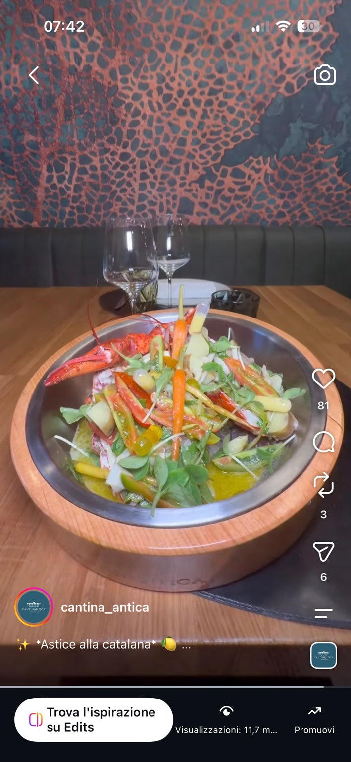 Canadian lobster Catalan-style prepared by Cantina Antica