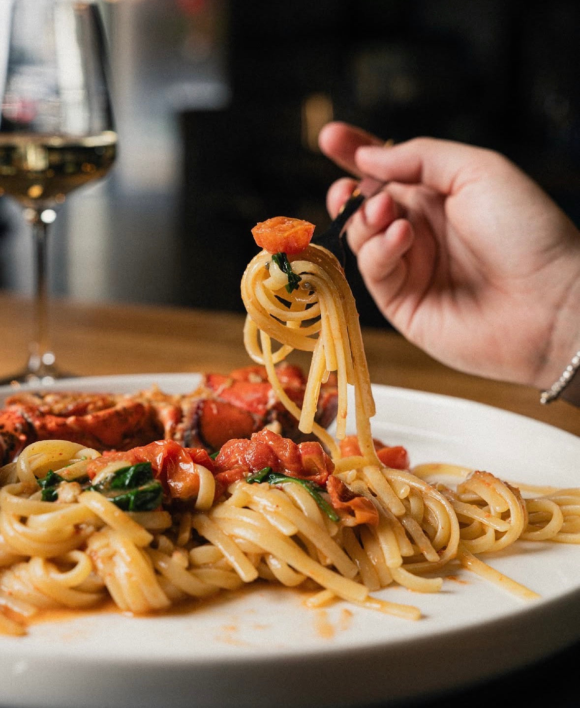 Linguine with Canadian lobster